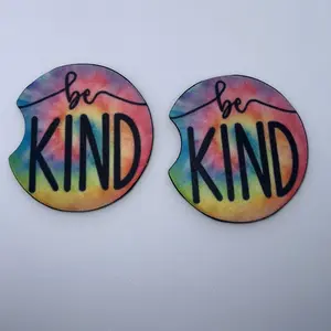 BE KIND - Custom Car Cup Tumbler Sublimation Coasters