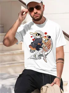 Katil ones Robot Mer battaniye pazen yatak 2026 new model Black/White Tee Stylish & Comfortable Loose Crew Neck Short Sleeve T-shirts Versatile On Trend Eye Catching Printed Graphic Casual Tee for