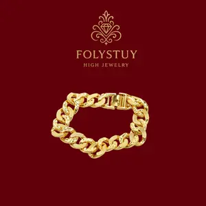 [12.5mm by 8inches Cuban Bracelet]【FOLYSTUY (W167)】Cuban Bracelet Fashion Bracelet for Women or Men