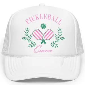 Pickleball Queen Trucker Hat for Women and Teens - Sporty Pickleball Graphic Adjustable Cap - Snapback for Pickleball Match & Workouts