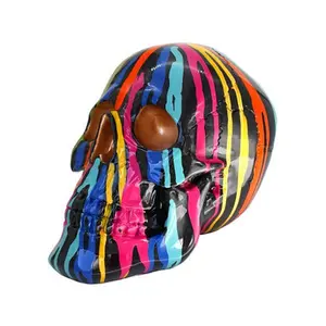 Graffiti Skull Sculpture – 10.5" Long Bold Urban Art Decor
