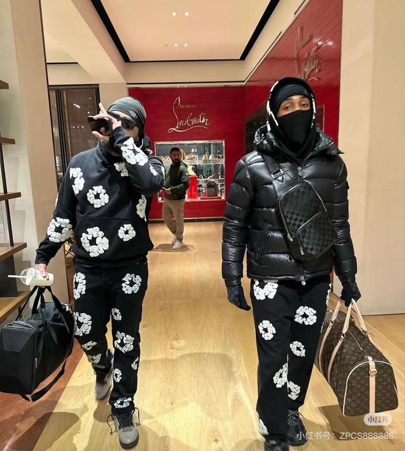 Denim Tears Y2K Hoodie Women's and Men's AestheticHoodie Casual Retro Large Pullover Harajuku Jacket with Unique Floral Print