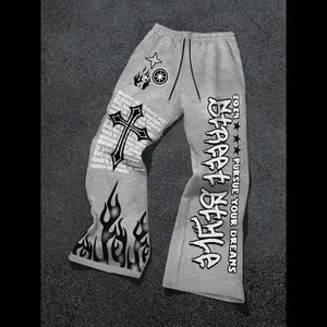 Men's regular fit star printed drawstring waist sports pants, casual, comfortable, breathable jogging pants, suitable for all seasons