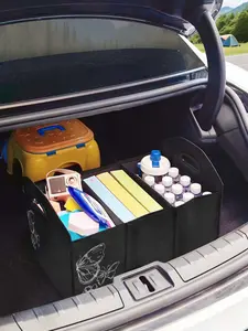 Butterfly Pattern Car Storage Box, Foldable Trunk Organizer with Dividers, Multi-Functional Vehicle Holder for All Seasons, Casual Style, Car Storage Organizers