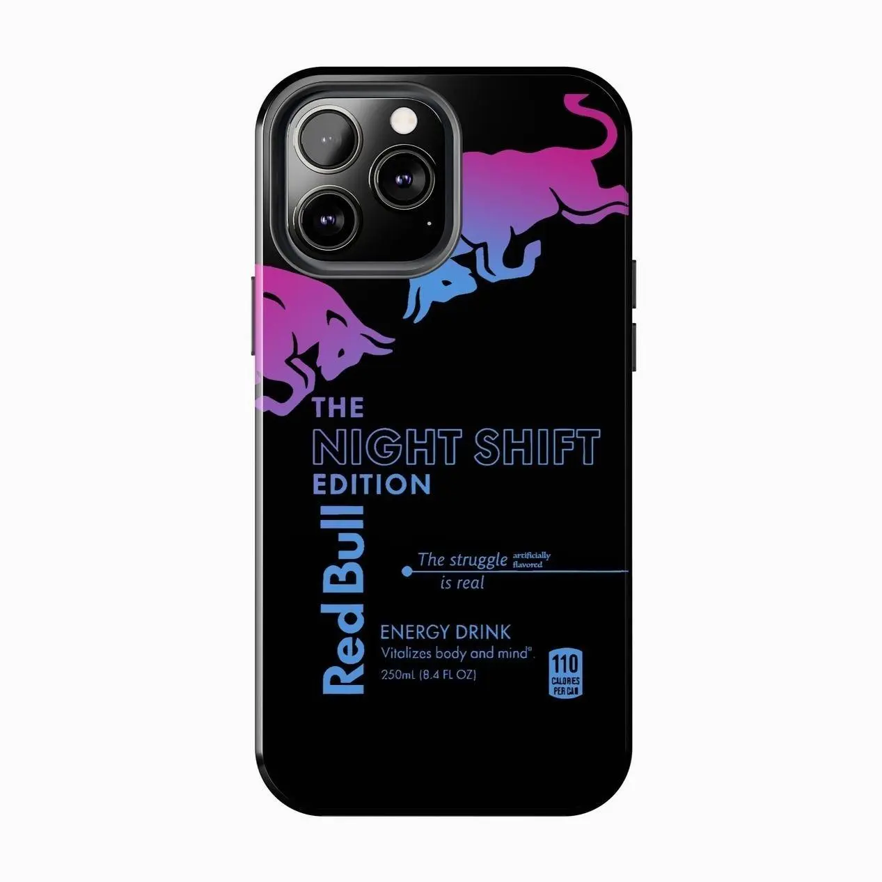 Red Bull The Night Shift Edition Phone Case for iPhone 17-7 Pro Max Plus & Samsung Galaxy S26-S21 Ultra Plus - Funny Energy Drink Neon Gradient Aesthetic Phone Cover unisex