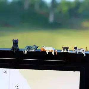 Cat-themed car dashboard decoration, rearview mirror accessory, car interior accessory, cute cat car decoration for women and girls, anime ornament, home garden office gift - 5-piece set