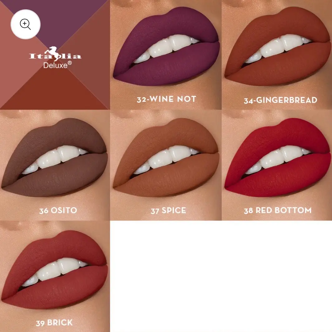 Italia Deluxe Mousse Matte Lipstick up to 12 hours Ultra soft & velvety smooth Gloss Lightweight Lipgloss Makeup Cosmetic Glossy Italia Deluxe Mousse Matte Lipstick up to 12 hours Ultra soft & velvety smooth Gloss Lightweight Lipgloss Makeup Cosmetic Glossy