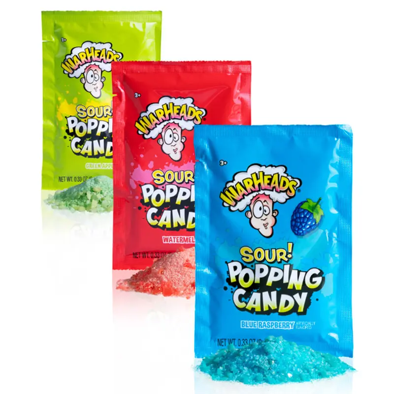 Warheads Popping Candy - Classic Candy Snack with Tart Flavor Explosions - Sweet Treat with Popping Reaction - Bonbon