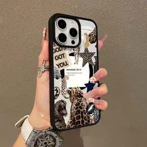 Adorable Magnetic Case for iPhone11 12 13 14 15 16 Plus 17 Promax Leopard Religious Collage MagSafe Compatible, Lightweight, Anti-Fall |   Girly & Chic Style