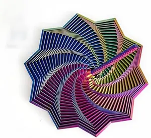 3D  Fidget Toy 3D Printed Expanded Sensory Fidget Star with Handle 3d printed fidget toysNew Stress Relief Whirling Spiral Hypnotizing Visual Toy for Calming and Satisfying Sight Sound