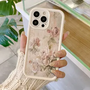 A retro personalized floral design phone case, TPU shockproof full protection case, suitable for iPhone 17/16/15/14/13/12/11 PRO MAX PLUS AIR E XS and PROMAX MINI, is an ideal gift for friends and family, T1979
