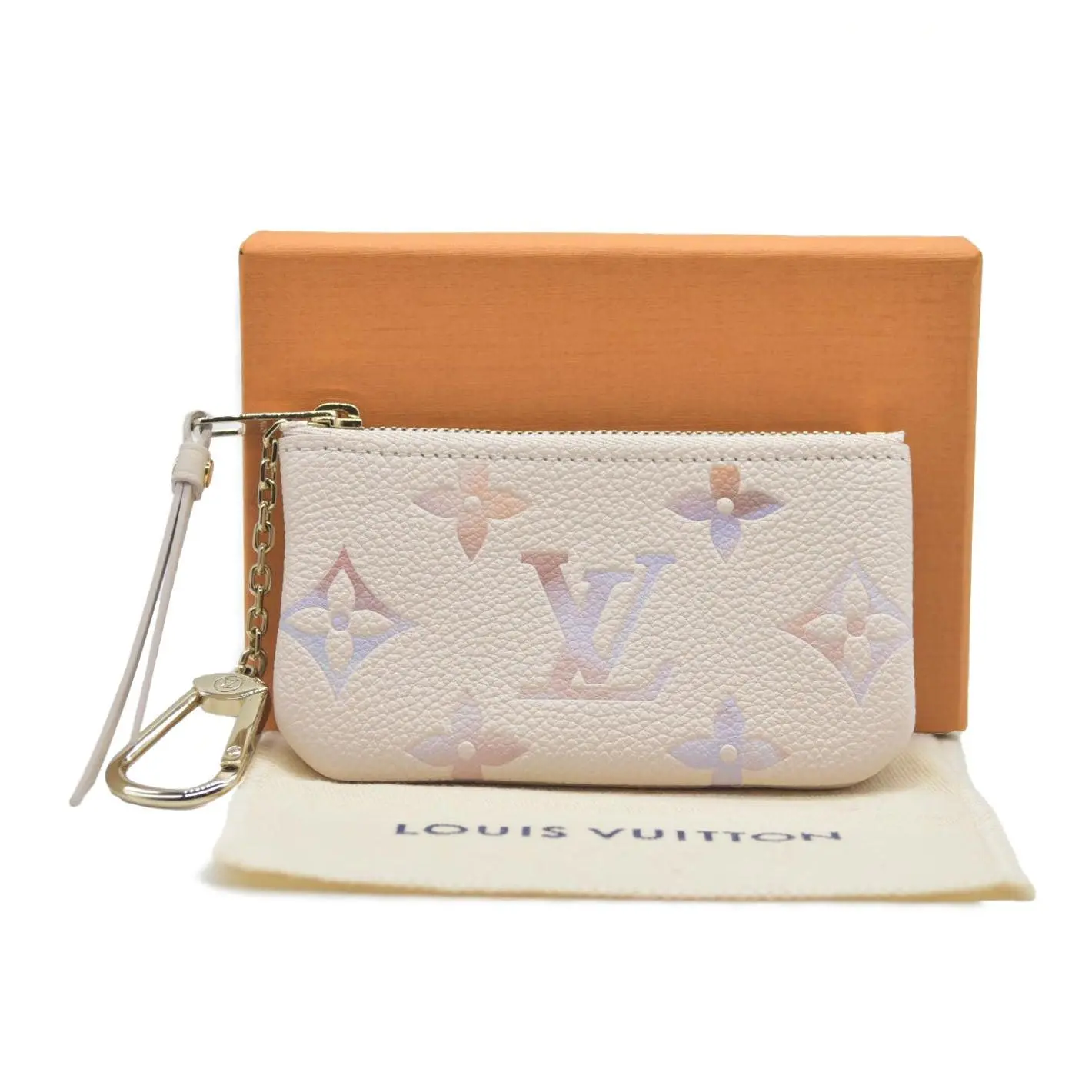 Pre-owned Louis Vuitton leather Small Leather Goods Empreinte Monogram Giant Key Pouch Dream Beige