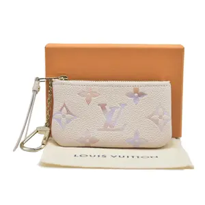 Pre-owned Louis Vuitton leather Small Leather Goods Empreinte Monogram Giant Key Pouch Dream Beige