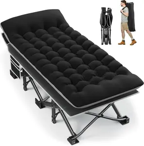 Dragosum Portable Camping Cot, 32" Extra Wide Camping Cots for Adults with Thick Mattress, Heavy Duty Sleeping Cot Holds Up to 600LBS, Cots for Sleeping, Rv, Beach, Patio, Office Naps