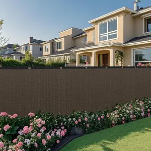 4' x 25' Fence  Screen, Fence Shade Covers - 90% Blockage Heavy Duty Fence Panels for Garden Backyard Outdoor  Decoration (Brown)