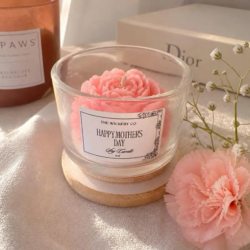 Eternal Bloom Candle - Mother's Day Gift, Pink peony Design, Perfect for Special Occasions, Fragrant & Aesthetic Aroma Decor