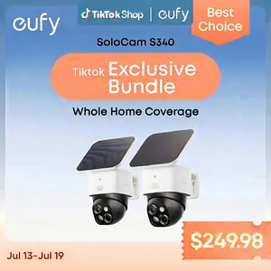 【Exclusive Bundle】eufy Security SoloCam S340, Solar Security Cameras Wireless Outdoor 【Exclusive Bundle】eufy Security SoloCam S340, Solar Security Cameras Wireless Outdoor