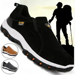 Men's Black Leather Closed-Casual Oxford Sneakers - Breathable, Lightweight Slip-Resistant Trainers for Walking, Hiking Outdoor Use, Trainer