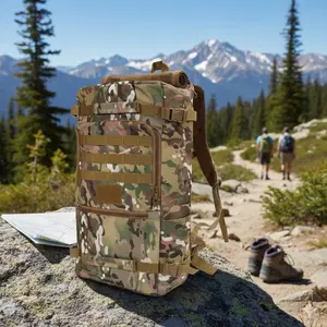 50L Tactical Backpack: Water-Resistant Nylon, Versatile Carry Options, Multiple Attachment Points, Sleeping Bag Compartment, Hydration Port, Adjustable Straps, Ergonomic Design for Hiking & Camping