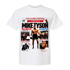 Mike Tyson T-Shirt, 90s Vintage Boxing Sport Legend Oversize Unisex Washed T-Shirt for Women and Men's Unisex Fit Batik Cotton Oversize Streetwear Menswear  Super Soft Pre-Shrunk