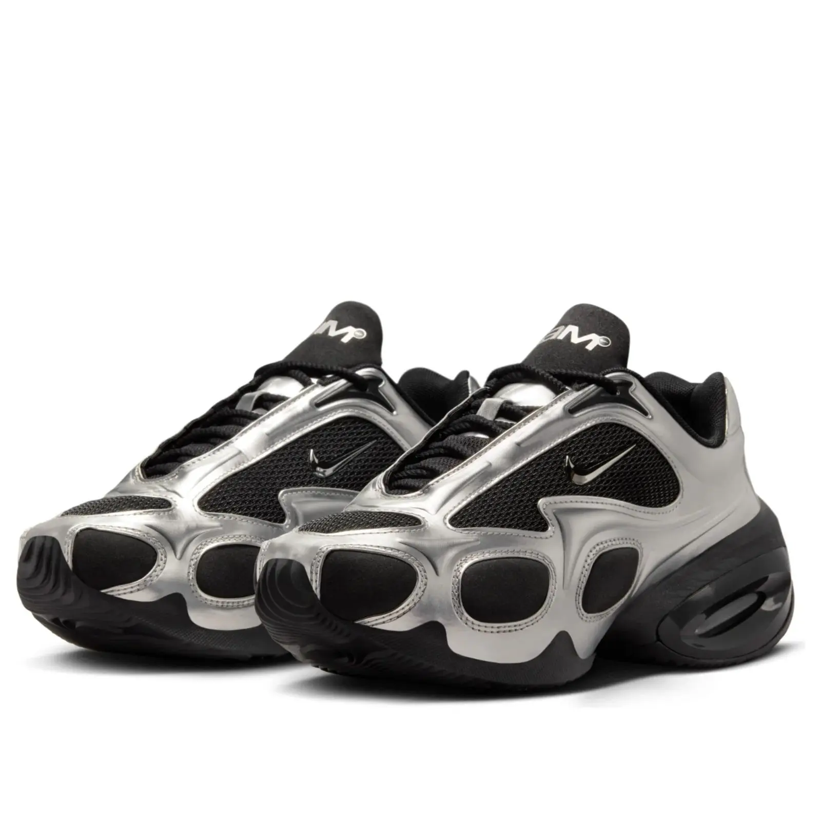 Nike Air Max Muse Women's Sneakers Black Metallic Silver FV1920-001 Lifestyle Shoes Low Top Lace-Up Athletic Footwear Cushioned Everyday Shoes Modern Air Max Design Comfortable Casual Sneakers Durable Rubber Outsole Women's Sportswear Shoes Classic Nike