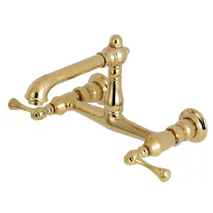 English Country Traditional Wall Mount Bathroom Faucet