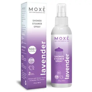 MOXE Lavender Shower Mist, Spa Steam Spray, Certified Natural Essential Oils, Aromatherapy, Tension Relief
