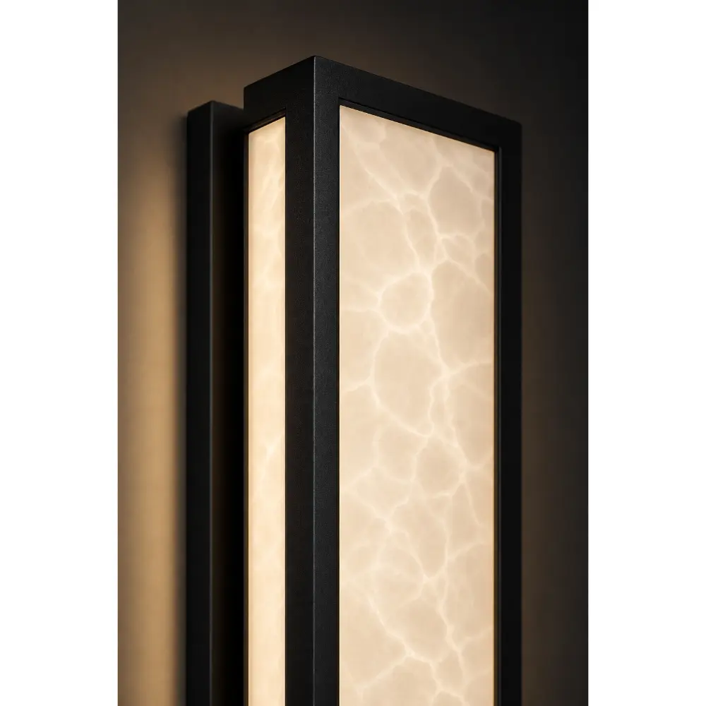 2-PACK Modern LED Outdoor Wall Light, IP65 Waterproof Indoor Outdoor Wall Sconce, Marble Pattern Acrylic Shade, Aluminum Wall Lamp for Porch, Entryway, Bathroom Vanity, Hallway, garage, Bedroom
