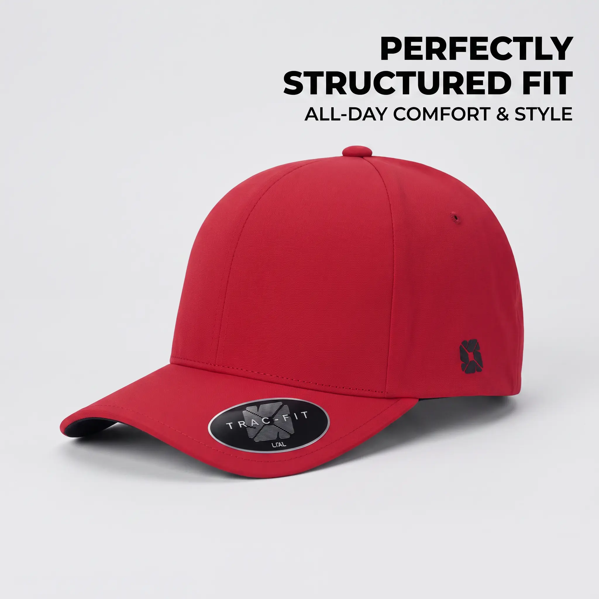Unisex Blank Curved Brim Baseball Cap  Stretch-Fitted Trac-Fit Structured Closed-Back Hat, Lightweight Breathable Quick-Dry Solid Plain Performance Cap for Running, Hiking, Daily Streetwear (Large)