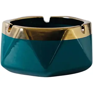 Ashtray ceramic ash tray cute ash holder 5 inch ashtray cigarette ashtray home decorative emerald blackish green
