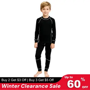 Kids Thermal Underwear Set, Warm Soft Matching Pajamas, Moisture-Wicking Long Johns for Boys Girls, Stretchy & Durable for Outdoor Activities, Seasonal Transition Pieces for Fall Winter Spring, Cozy Loungewear&Sleepwear, 3T-12Y, TikTokShopStockUp