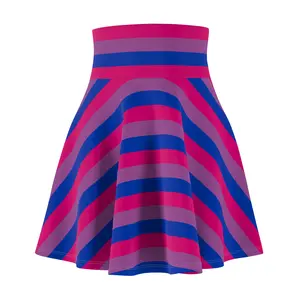 Bisexual Pride Skirt - LGBTQIA+ Pride Month Clothes Flared Skater Skirt - Adorable Cute Bi Pride Flowy Skirt floor length
