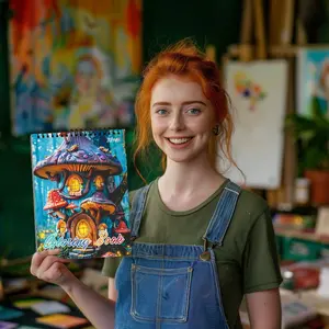 DIY Painting Book, 1 Set Spiral Bound Coloring Book, Stress Relief Coloring Book, Kill Time Graffiti Painting Drawing Art Book, Art Supplies