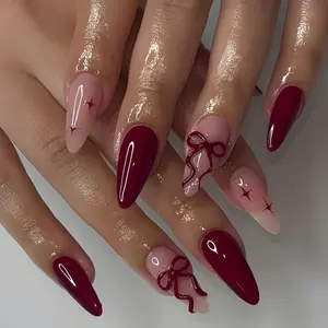 Valentine's Day Gift Pink Heart Cat Eye Nails Handmade Reusable Almond Press On Nails 10Pcs Cute Glam Nail Art for Women Kawaii Design