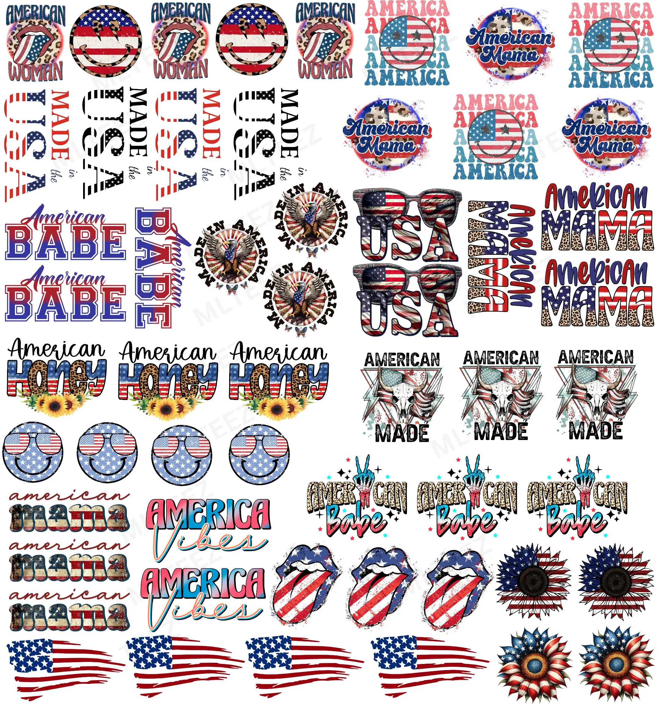AMERICA TRUCKER HAT GANGSHEET  - 22X24