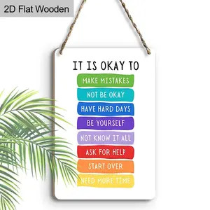 Wooden Hanging Sign, Inspirational Hanging Wood Sign, Positive Mindset Sign, Farmhouse Rustic Wall Art Decor, Door Decor, Garden Decor, Home Living Room Bedroom Office Decor, Hangable, Wall Hanging Ornament