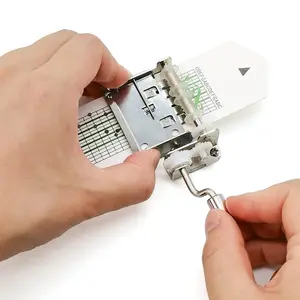 DIY Music Box Kit Hand Crank Paper Strip Movement Make Your Own Song Personalized Gift Vintage 15 Note Mechanism with Hole Puncher
