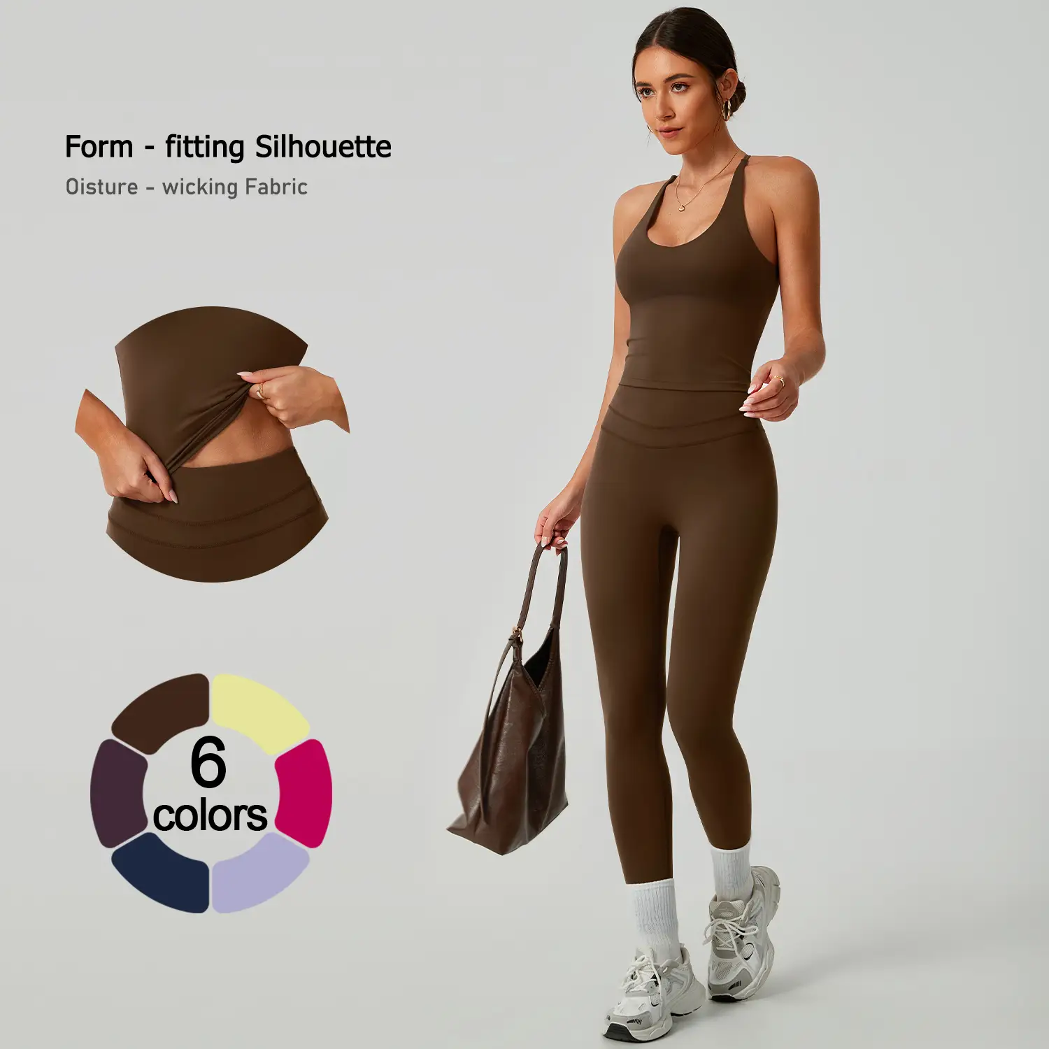 TimeOFF Women's Crisscross Back Tank & High-Waist Butt-Lift Leggings Set , Quick-Dry, Moisture-Wicking , Yoga, Gym & Fitness Workouts , Stylish Active