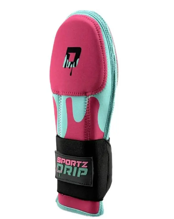 Sportz Drip Youth Sliding Mitt, Lightweight Softball Training Aid in Bold Teal & Pink, Hand Protector with Flexible Padding & Adjustable Wrist Strap, On-Field Equipment