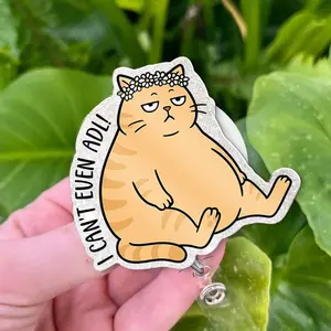 Funny Cat Occupational Therapy Badge Reel, I Can't Even ADL Retractable ID Holder, OT Gift QDP