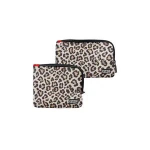 Kusshi On-the-go Pouch Set in Leopard Neoprene