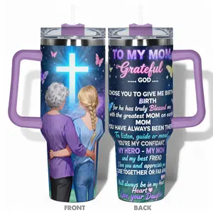 1pc Stainless Steel Cup 40oz/30oz/22oz Water Bottle, Insulated Tumbler, Traveler Tumbler, Funny Design With Cross Double-layer insulation Leakproof Large Capacity, Needed for Gym, Travel Ideal Birthday Christ, Vacuum Insulated Tumbler