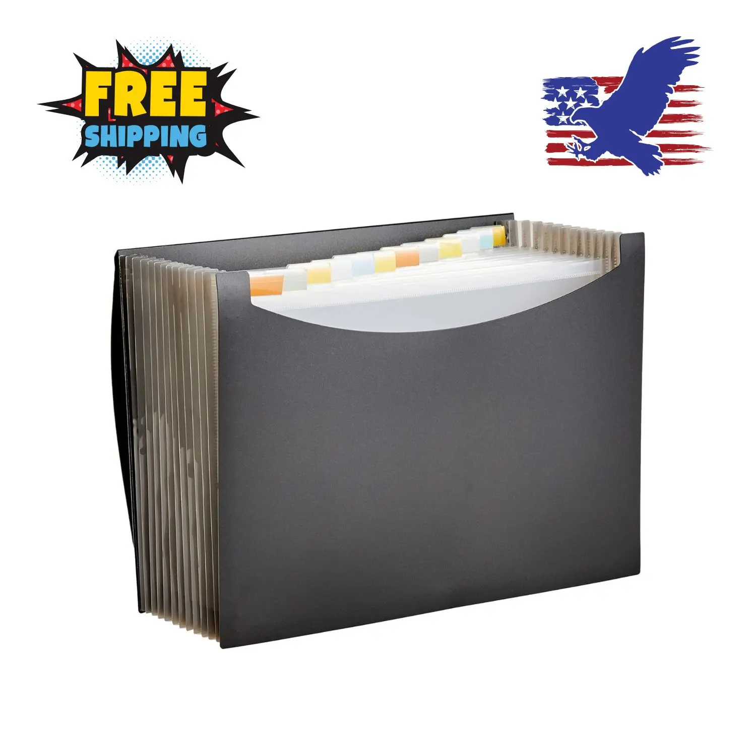 Expanding Accordion File Organizer, Letter Size, 13 Compartments, 1-Pack