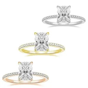 S925 Radiant Cut 3CT Zircon Ring – Premium 7×9mm CZ Solitaire Ring for Women