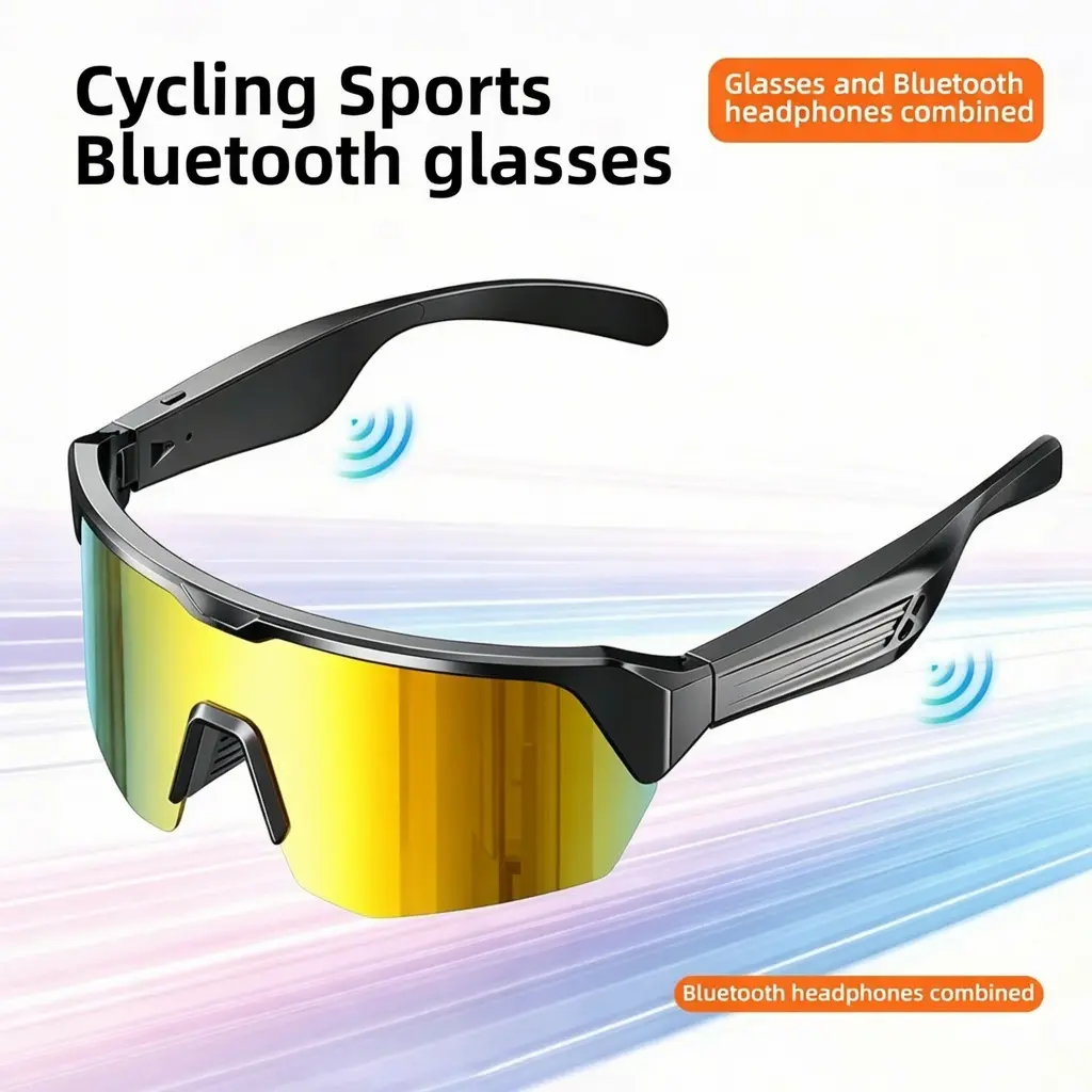 Smart Sunglasses with Bluetooth Audio - UV400 Sports Smart Glasses for Cycling, Music & Calls, Wireless Eyewear Headphones