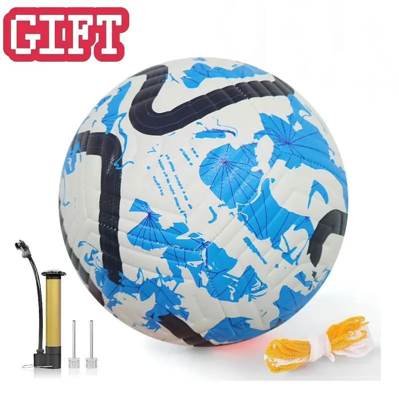 5 Size PU Football, Entertainment Training Ball, Suitable for Teens and Adults, Includes Net Bag, Pump, Two Needles, Soccer Balls