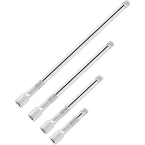 4 count Drive Socket Extension Set (Cr-V) Steel Socket Extension Set with Mirror Finish (Length Includes 2"/50mm, 4"/100mm, 6"/150mm, 10"/252mm)