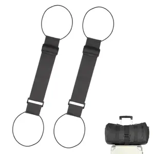Luggage Straps Bag Bungee, Luggage Straps Suitcase Adjustable Belt, Add a Bag to Travel Suitcase Elastic Strap Belt 2Pcs