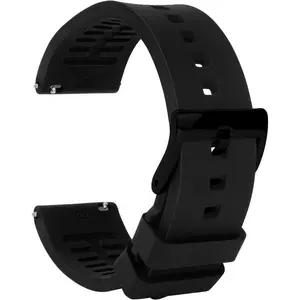 TStrap Silicone Watch Band for Men - Black Quick Release Watch Band for Women Soft - Waterproof Smart Watch Bracelet Clasp - Correa de Silicona para Reloj Replacement - 18mm 19mm 20mm 21mm 22mm 24mm