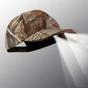 Panther Vision POWERCAP 25/75 Structured Cotton LED Lighted Hat with 4 CR2032 Batteries, IPX4 Waterproof, 3 Light Settings, 48 Lumens, 15m Beam Range outdoor hat